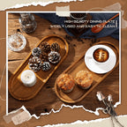 Wood Serving Trays Charcuterie Board Set 4pc 8pc Rectangular Wooden Plates Serving Platter for Cheese Bread Fruit Appetizer Party Buffet