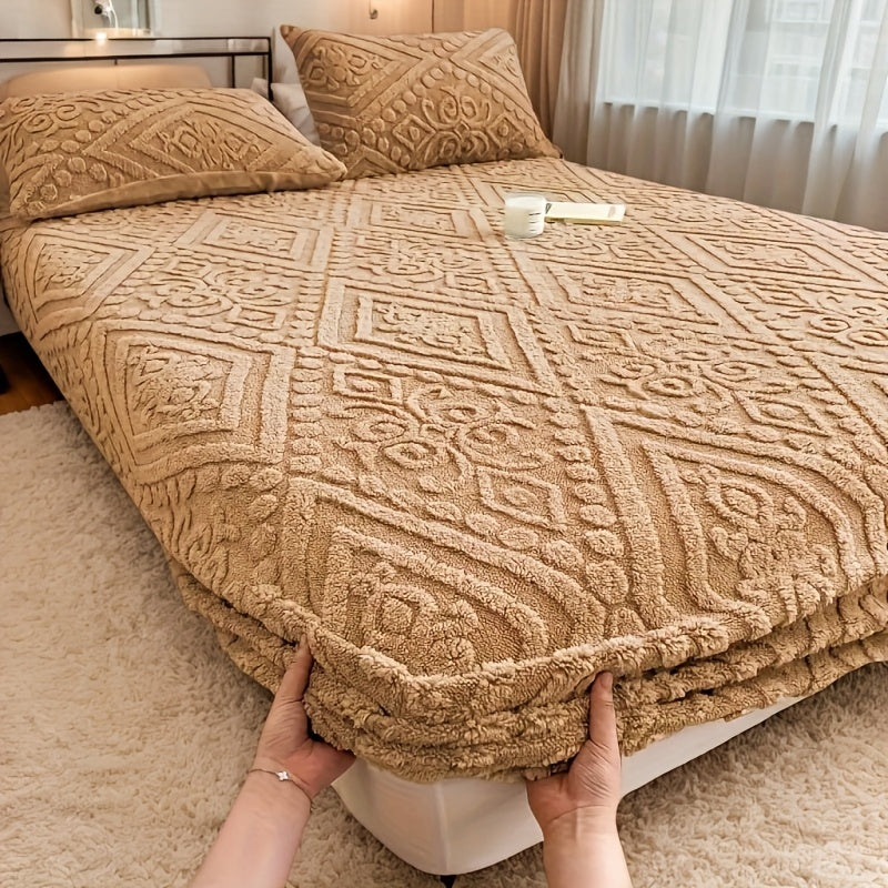 Deep Pocket Bed Sheets Set Thickened Warm Fitted Sheet Twin Full Queen King - 4 Colors Autumn Winter Cozy Bedding