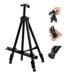 66 Inch Adjustable Metal Floor Easel Stand – Foldable Portable Tripod for Wedding Signs, Art Display, Painting & Party Decorations – Sturdy Lightweight Black 3-Section Easel Instant Setup