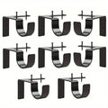 No-Drill Black Curtain Rod Brackets – Heavy Duty Screwless Steel Holders, Adjustable, Holds 20 lbs | Set of 4, 8, or 12 | Nuvia Haven