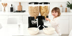 Dry Food & Candy Dispenser with Spoon, Bowl & Lid – 17.5oz Countertop Snack Organizer for Pantry, Oatmeal, Nuts, Granola & Treats