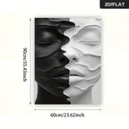 Abstract Dual Face Framed Canvas Wall Art - Modern Art Print for Home, Bar, Cafe, Office, Bedroom Decor, Unique Halloween Christmas Gift for Young Adults