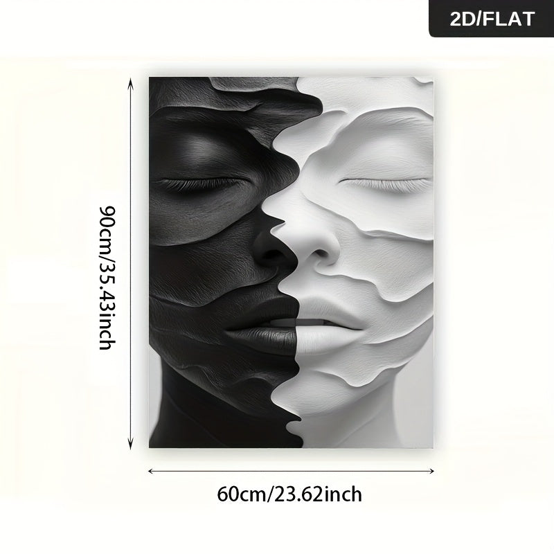 Abstract Dual Face Framed Canvas Wall Art - Modern Art Print for Home, Bar, Cafe, Office, Bedroom Decor, Unique Halloween Christmas Gift for Young Adults