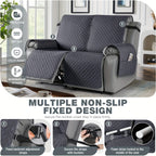 Waterproof 2-Seater Recliner Cover & Slipcover, Durable Furniture Protector for Living Room & Office, Water-Resistant Loveseat Recliner Chair Cover in Khaki, Light Gray & Burgundy