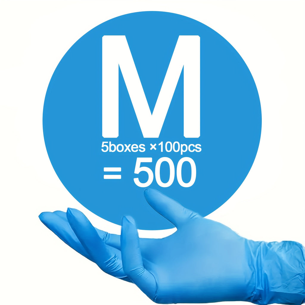 5 Mil Blue Nitrile Disposable Gloves Bulk Pack – 100 to 1000pcs, Waterproof & Anti-Slip, Powder-Free Latex-Free, S/M/L Sizes for Cooking, Cleaning, Food Prep & Pet Care, Non-Sterile