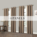 Room Darkening Blackout Curtains 4-Pack – Grommet Top Plain Weave Sun Blocking Drapes for Living Room & Bedroom, 9 Colors, 7 Size Options, Woven Polyester