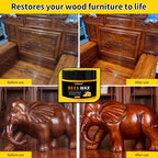 Beeswax Wood Furniture Polish & Protector with Sponge, Natural Bee Oil for Wooden Furniture Floor Maintenance Anti-Crack & Shine Restoration, 40g All-Wood Surface Care