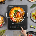 1800W Induction Cooktop Single Burner Countertop Cooker with Intelligent Touch Control, Multi-Level Power, Timer & Overheating Protection — Portable Induction Stove for Home, Dorm & Gifting, Black
