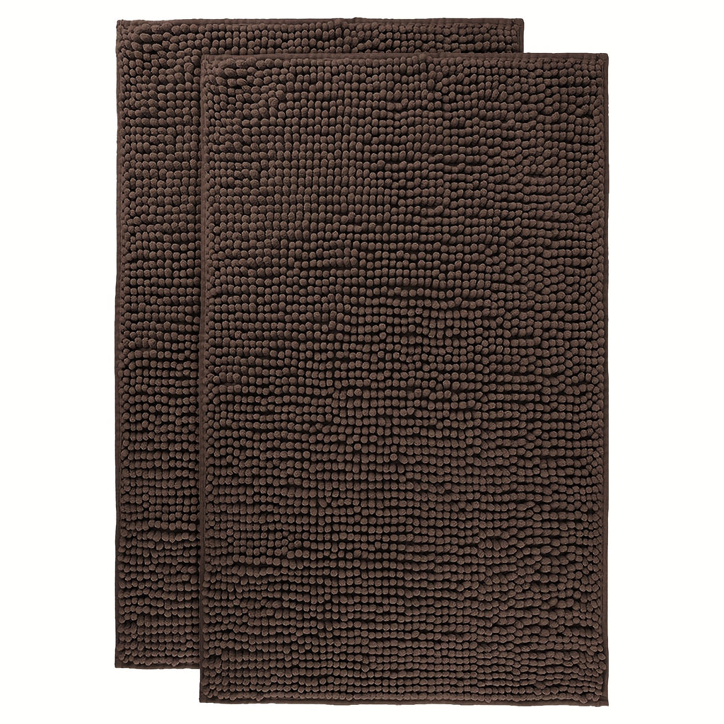 Chenille Bathroom Rug Extra Soft Absorbent Bath Mats for Bathroom Floor – Non-Slip, Water Absorbent, Machine Washable Bath Mat