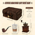 Portable Hand Grinder Coffee Set for Travel Office Outdoor | Manual Coffee Grinder Gift Set with Stainless Steel Burr