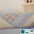 Embroidered Chenille Sofa Slipcover Bohemian Geometric Floral Pattern | Non-Slip Machine Washable Couch Cover for 1-2-3-4 Seater with Armrest & Pillow Cover Options, 6 Colors