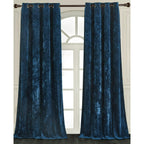 Luxury Distressed Crushed Velvet Curtains - 4-Piece Set (2 Panels + 2 Tiebacks), Grommet Top, Room Darkening | 10 Colors, 3 Sizes