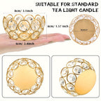 Crystal Bowl Tea Light Candle Holders Set of 20 – Wedding Centerpiece & Home Decor Dining Table Decor, Gold or Silver