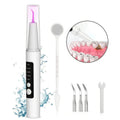 Electric Plaque Remover Teeth Cleaner - LED Light 5 Mode Rechargeable Dental Scaler 3 Stainless Steel Heads Home Travel Oral Care Tool