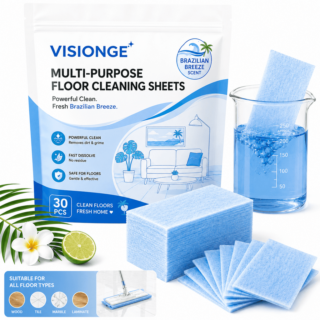 Floor Cleaning Pads 30pcs Soluble Scented Tablets – Multi-Surface Cleaner for Tiles, Hardwood & Sealed Floors, Safe Non-Toxic Powerful Dirt Removal Floor Cleaning Solution