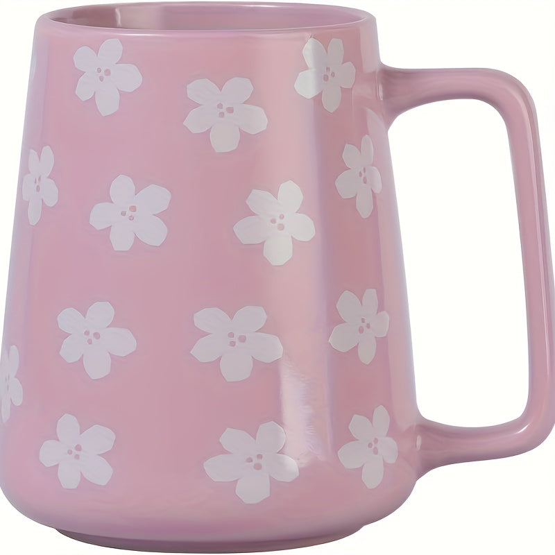 Large Ceramic Coffee Mug with Big Handle Microwave & Dishwasher Safe Extra Large Tea Cup for Office Home - Pink Violet Star Blue | Nuvia Haven