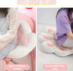 Cat Paw Cushion Jumbo Plush 23.6"x27.6", Oversized Cute Cat Paw Print Pillow with Quilted Cover & Filling for Office Chair, Gaming Chair, Bed & Floor Decor