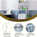 Over Toilet Storage Rack 3 Tier Metal Bathroom Organizer No Drill Space Saving Vertical Shelf Above Toilet Minimalist Design White or Black Small Bathroom Storage Solution