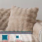 Plush Sofa Cover Rabbit Fur Like Cushion – Anti-Slip Wear-Resistant Pet Friendly Sofa Protector, 450-500GSM Polyester, Machine Washable, Home Decor