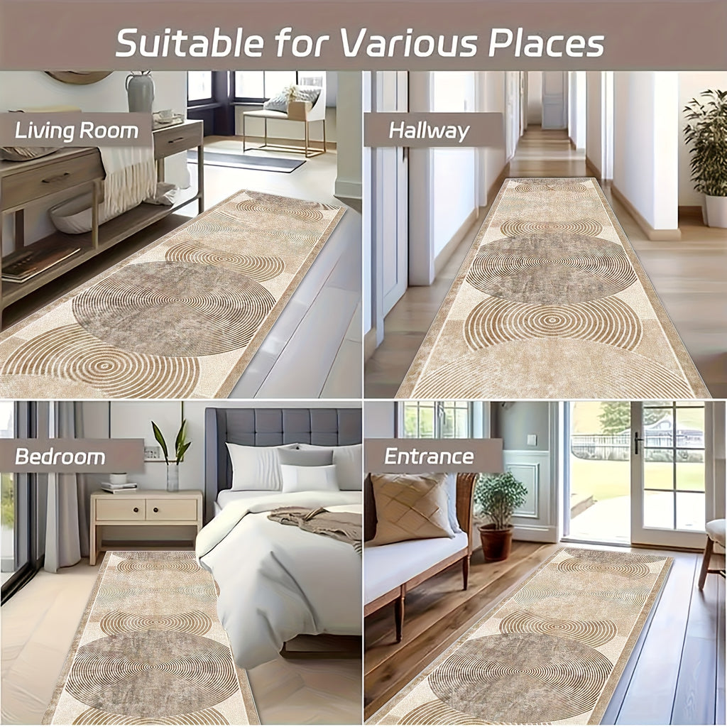Modern Non-Slip Area Rug Machine Washable Indoor Outdoor Runner Rug for Hallway Kitchen Living Room Patio Beige Grey Black Brown Multiple Sizes