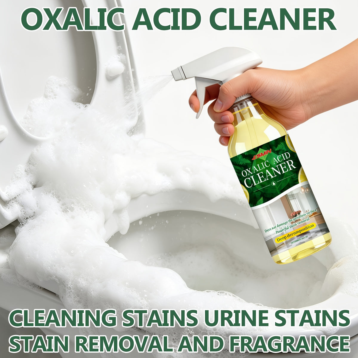 Oxalic Acid Cleaning Spray – Powerful Stain & Urine Remover for Toilets, Bathrooms, Shower Rooms & Floors