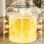 Foldable Adult Soaking Tub & Bath Barrel with Pillow & Drain Hose – Hot & Cold Full Body Soak, Non-Slip Portable Ice Bath Tub for Home, Travel & Small Spaces