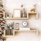 Floating Wall Shelves 22.8" – Set of 2 Creative Wall-Mounted Display Shelves with Reinforcement Plate, Heavy-Duty Bearing, Easy Install for Bedroom, Living Room, Bathroom & Kitchen