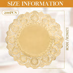 200 Piece Paper Doilies 12 Inch Lace Round Disposable Placemats for Dinner Plates Dessert Wedding Crafts Tableware