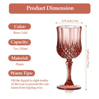 Plastic Vintage Wine Glasses Set of 24 – 7oz Unbreakable Crystal Highball Glasses for Wine, Champagne & Water | Reusable Wedding & Party Drinkware