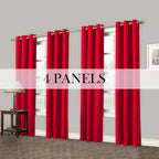 Room Darkening Blackout Curtains 4-Pack – Grommet Top Plain Weave Sun Blocking Drapes for Living Room & Bedroom, 9 Colors, 7 Size Options, Woven Polyester