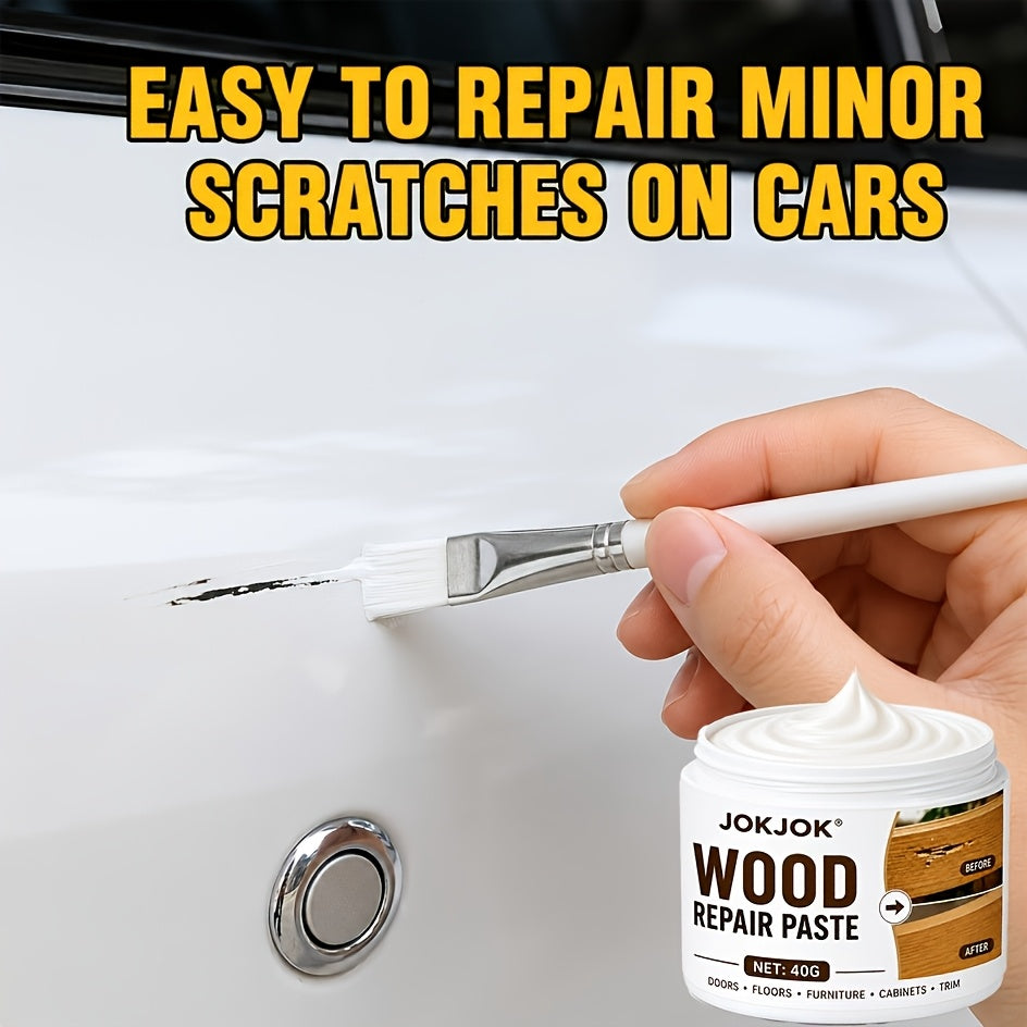 Wood Repair Paste Filler Cream - Fixes Scratches, Cracks, Chips & Holes, Restores Color on Furniture, Floors, Cabinets, Doors, Tables & Trim, Easy-Apply Wood Restoration Cream