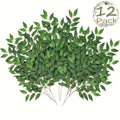 Artificial Bougainvillea Vine Green Leaves 12pcs Faux Italian Ivy for Hanging Wreaths Wedding Arches Bouquet Fillers Table Centerpieces Spring Home Seasonal Decor