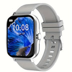 Large Screen Smartwatch with HD Voice Call, Multiple Sports Modes, Sleep Detection & Customizable Watch Faces – Compatible with Android & iPhone, Silicone Band
