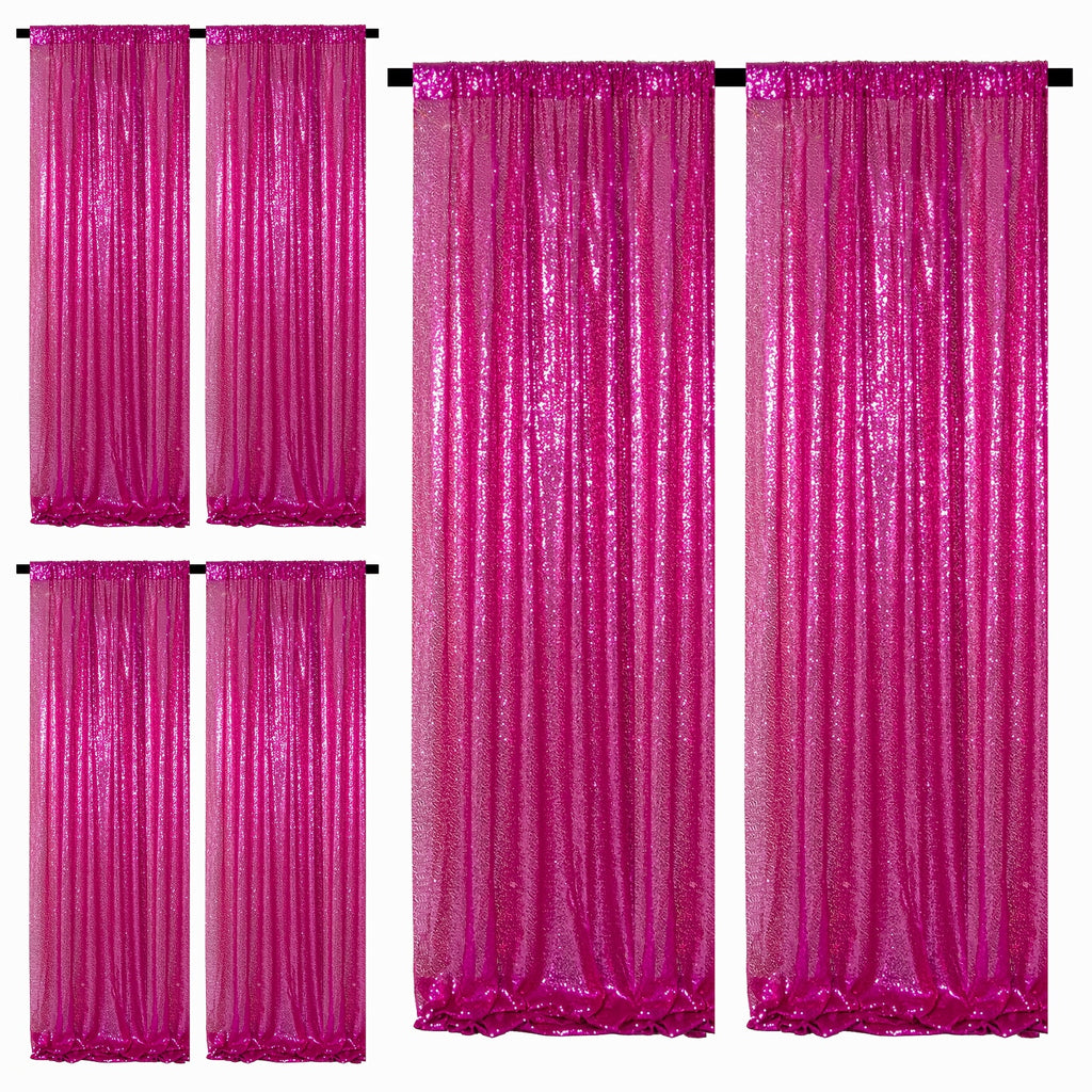 Sequin Backdrop Curtains – Glitter Party & Wedding Background Panels, 2ft×8ft per Panel, 4/6/8 Panel Sets, 29 Colors for Birthday, Stage, Bridal & Event Decor