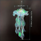 LED Jellyfish Chandelier Lights Color Changing, Set of 2 Hanging Outdoor Garden Tree Lights for Christmas, Halloween, Gender Reveal & Mood Lighting, Battery Powered