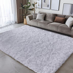 Velvet Shag Area Rug with Non-Slip Backing – Super Soft Plush Indoor Carpet for Living Room, Bedroom & Kitchen, Tie-Dye & Solid Colors, 5 Sizes