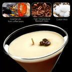 Coffee Martini Scented Candle with Coffee Bean Embellishment – Caramel Fragrance, 12+ Hour Burn, Gift for Her