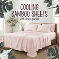 Bamboo Fiber 4-Piece Bedding Set Hypoallergenic Temperature Regulating Deep Pocket - Wrinkle Free All Season Bed Set Twin Full Queen King 12 Colors