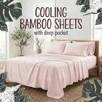 Bamboo Fiber 4-Piece Bedding Set Hypoallergenic Temperature Regulating Deep Pocket - Wrinkle Free All Season Bed Set Twin Full Queen King 12 Colors