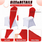 Spandex Chair Cap Covers, Set of 20 – Stretch Chair Hood Sash Hat Bands for Wedding, Banquet & Party (Red)