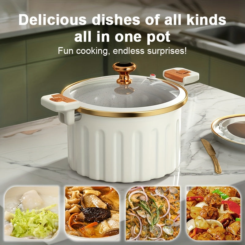 Cast Iron Enamel Dutch Oven 2.64 Gallon with Locking Lid Non-Stick Heavy Duty Soup Pot for Meal Prep - White & Blue