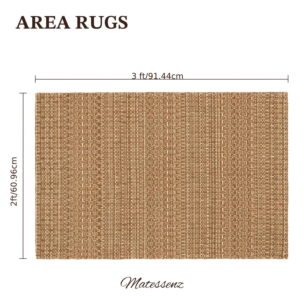 Bohemian Braided Cotton Area Rug Machine Washable Non-Slip Rubber Back – Woven Boho Rug for Living Room, Bedroom, Kitchen, Dining Room & Entryway – Sizes 2x3ft to 6x9ft