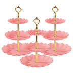 European-Style Plastic Tiered Cake Stand for Parties – 1 or 3-Piece White Dessert Display for Cupcakes, Fruit & Sweets, Birthdays, Weddings & Graduations