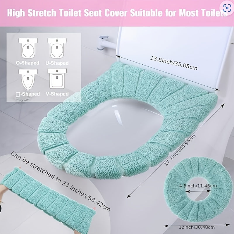 Super Soft Washable Toilet Seat Covers – Universal Reusable Pads for Home, Travel & Commercial Use | All Seasons | 5-Pack or 10-Pack