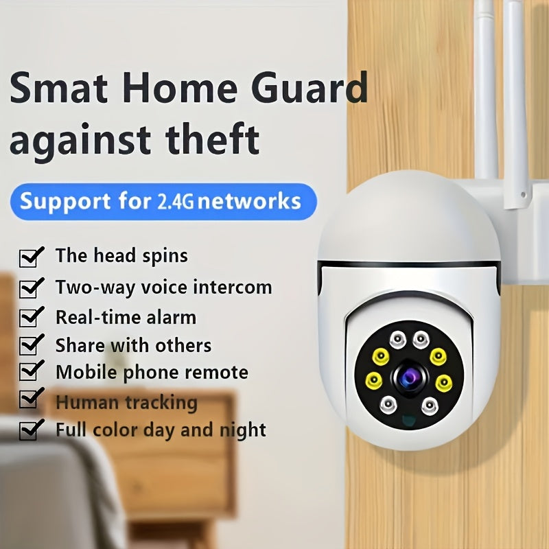4-Pack 1080P WiFi Security Camera System – Color Night Vision, 360° Pan Tilt Zoom, Two-Way Audio, AI Motion Detection, Spotlight & Alarm, Cloud & SD Storage