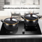 Non-Stick Stockpot 8.45QT with Twist Lock Handle – Large 2.11 Gallon Soup & Stew Pot Compatible with Induction Cooker, Gas & Electric Stovetop