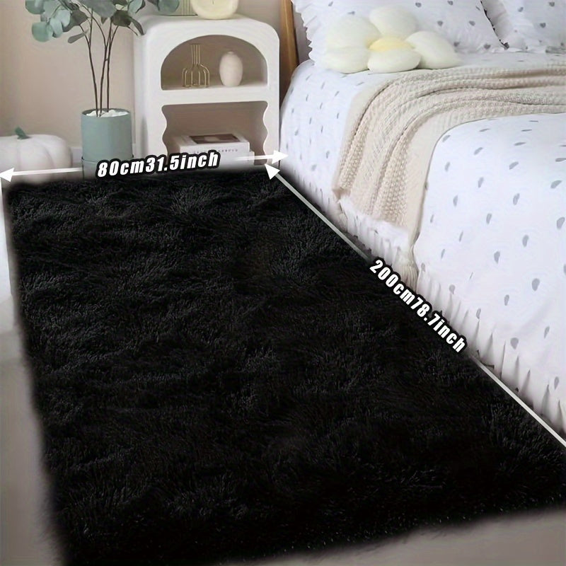 Plush Fluffy Area Rug Tie Dye Soft Indoor Carpet Non-Slip for Living Room Bedroom – Modern Home Decor Floor Mat | Multiple Sizes | Light Gray, Dark Gray, Black, Pink