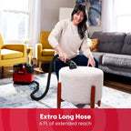 Portable Carpet & Upholstery Cleaner 15KPa – Compact Spot Stain & Odor Remover with Self-Cleaning Tool, 3.5" Tough Stain Brush, 54.1oz Tank & Extra Long Hose for Deep Spot Cleaning Carpets Sofas Cars