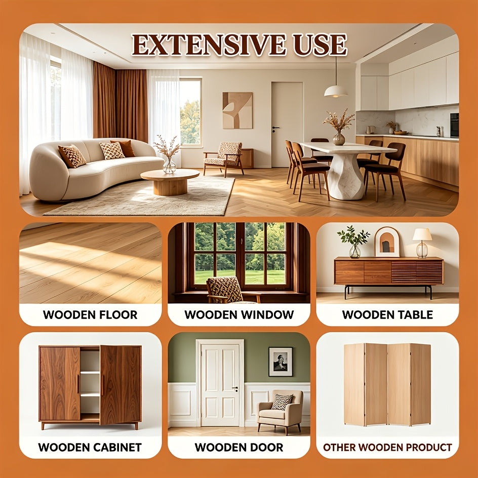 JOKJOK Wood Scratch Repair Wax & Polish with Sponge – Restores Luster, Prevents Drying & Aging on Hardwood Floors, Mahogany, Cabinets, Doors, Tables & Furniture