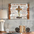 Rustic Framed Christian Canvas Wall Art Print Jesus Cross with Lilies Inspirational Religious Home Decor – Bible Wall Decoration for Living Room Bedroom, Ready to Hang